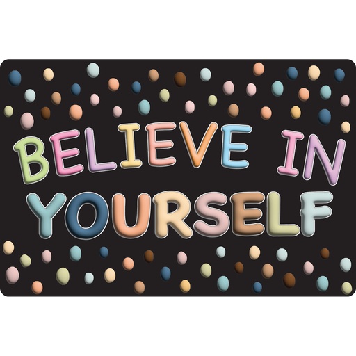 [91522 ASH] Smart Poly™, The Original Fun Mat™, Welcome Mat, 15.5" x 23.5", Believe in Yourself