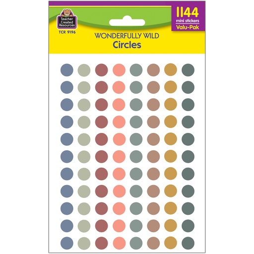 [9196 TCR] Wonderfully Wild Circles Mini Stickers Valu-Pak, Pack of 1144