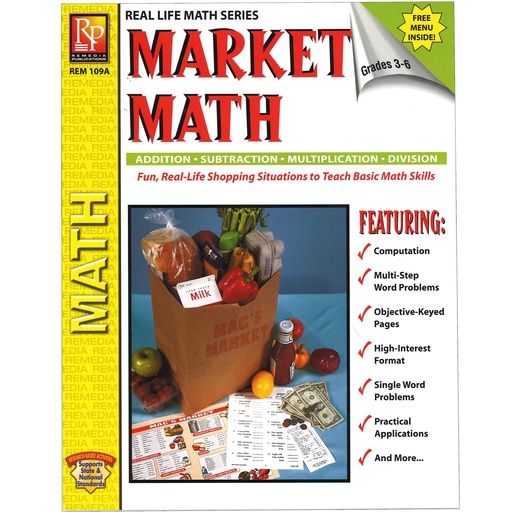 [109A REM] Market Math for Beginners Book, Grades 3-6