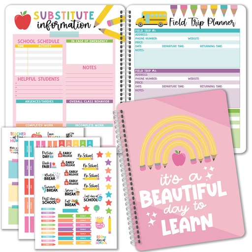 [1002 HDD] Pink Undated Teacher Planner and Lesson Plan Book