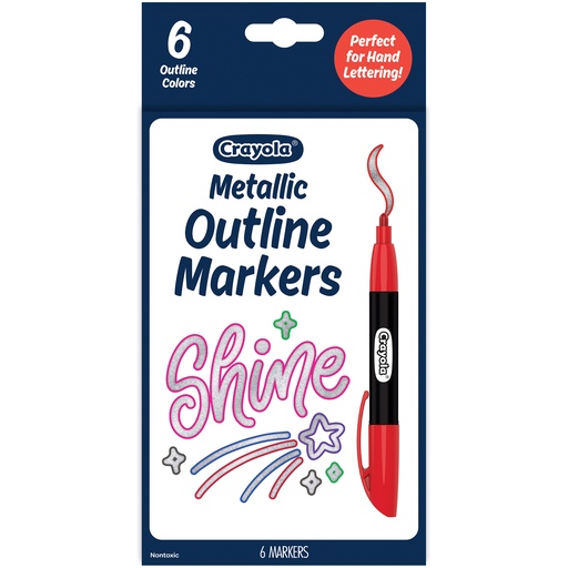 [586701 BIN] Crayola Metallic Outline Markers 6 Ct 