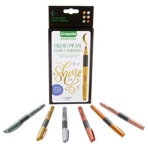 [586702 BIN] Crayola Signature™ Liquid Metal Craft Markers 6 Ct 