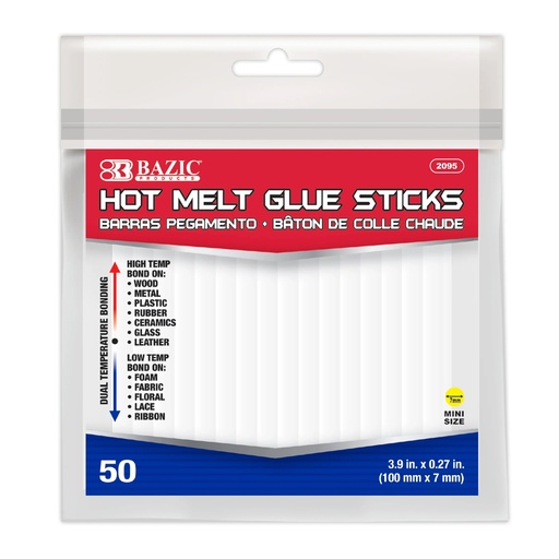 [2095 BAZ] Mini Dual Temp Hot Melt Glue Sticks Bag of 50