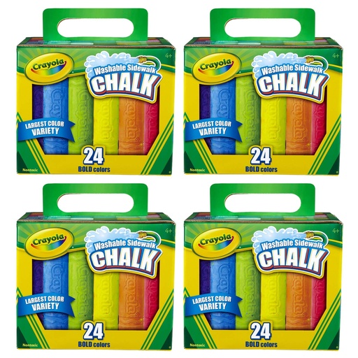 [512024-4 BIN] Washable Sidewalk Chalk 4 Boxes of 24