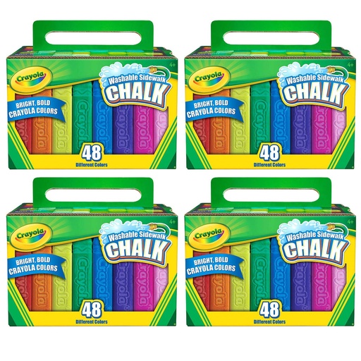 [512048-4 BIN] Washable Sidewalk Chalk 4 Boxes of 48