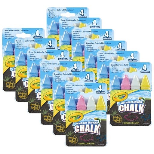 [514104-12 BIN] Sidewalk Chalk 12 Packs of 4