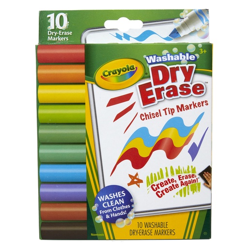 [587733 BIN] Washable Dura-Wedge Tip Dry Erase Markers 10 Count