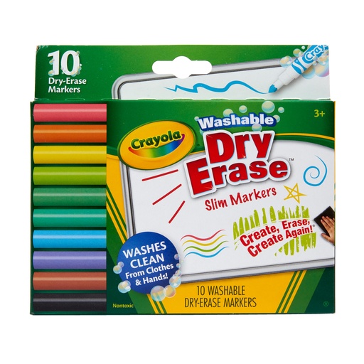 [587734 BIN] Washable Slim Dry Erase Markers 10 Count