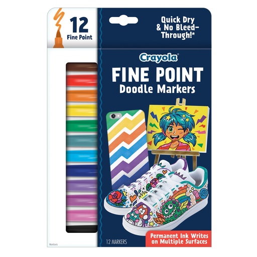 [588312 BIN] Doodle & Draw Fine Point Doodle Marker 12 Count