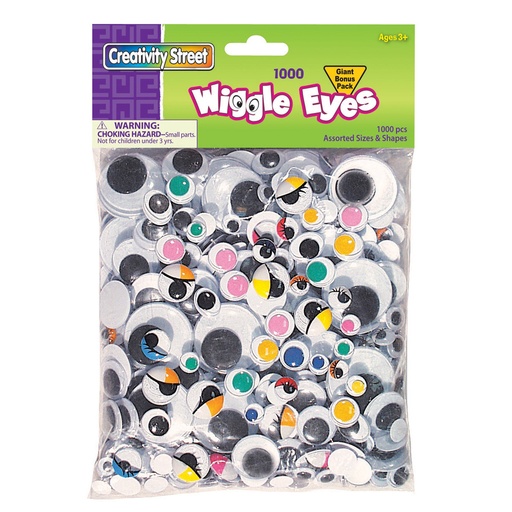 [AC3400 PAC] Assorted Wiggle Eyes Classroom Pack 1000 Pieces