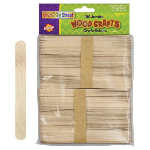 [AC367601 PAC] Natural Jumbo Craft Sticks 100 Pieces