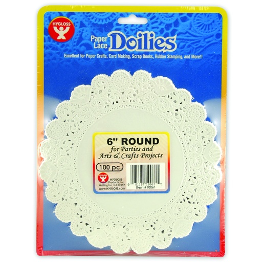 [10061 HG] White 6" Round Doilies Pack of 100