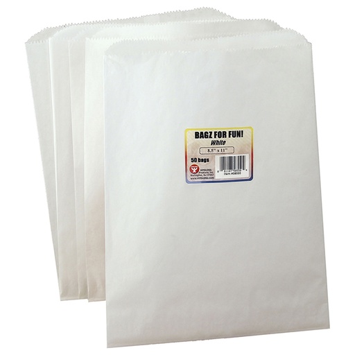 [58550 HG] White 8.5" x 11" Pinch Bottom Bags 50 bags