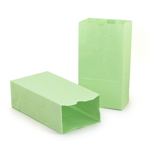 [66519 HG] Lime Green #6 Gusseted Paper Bags Pack of 50