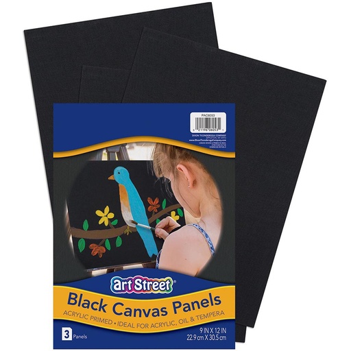 [AC6053 PAC] Black 9" x 12" Canvas Panels 3 Panels