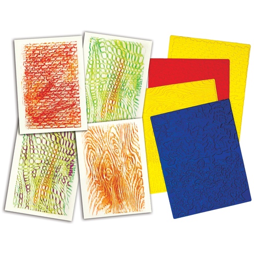 [5839 R] Texture Rubbing Plates Pack of 4