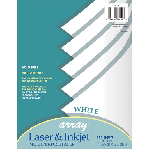 [101650 PAC] White 8 1/2" x 11" Mutli-Purpose Paper 150 Sheets