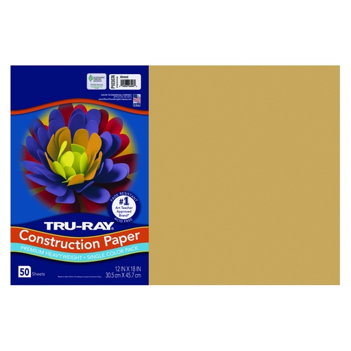 [103074 PAC] Almond 12" x 18" Construction Paper 50 Sheets