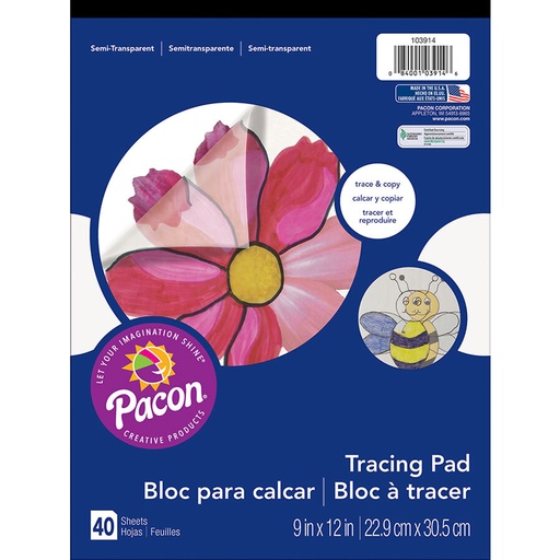 [103914 PAC] Translucent 9" x 12" Tracing Paper Pad 40 Sheets