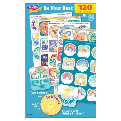 [33011 T] Be Your Best Mixed Stickers Variety Pack Pack of 120