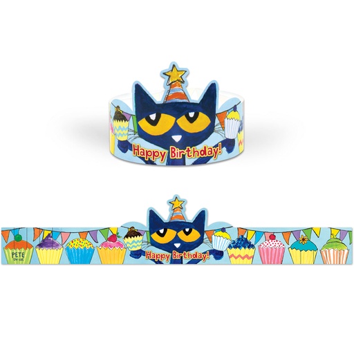 [62000 EP] Pete the Cat Happy Birthday Crowns Pack of 30