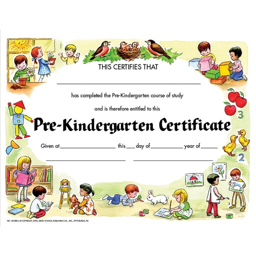 [VA199CL H] Pre-Kindergarten Certificates Pack of 30