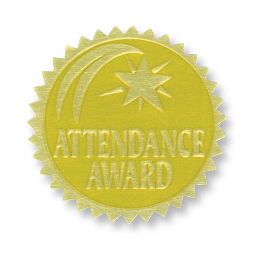 [VA375 H] Attendance Award Gold Foil Embossed Seals