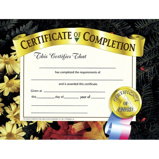 [VA524 H] Certificate of Completion Pack of 30