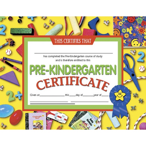 [VA600 H] Pre-Kindergarten Certificates Pack of 30