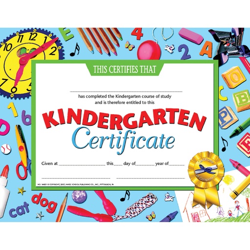 [VA601 H] Kindergarten Certificates Pack of 30