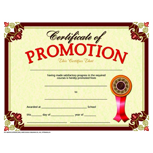 [VA609 H] Certificate of Promotion Pack of 30