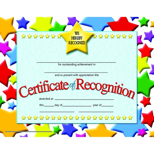 [VA637 H] Certificate of Recognition Pack of 30