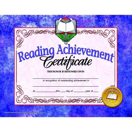 [VA677 H] Reading Achievement Certificates Pack of 30