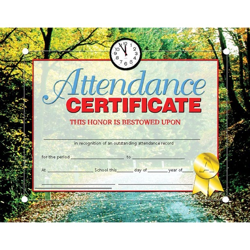 [VA680 H] Attendance Certificates Pack of 30