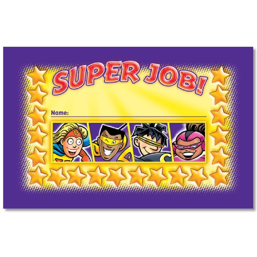 [2410 NS] Superheroes Incentive Punch Cards Pack of 36