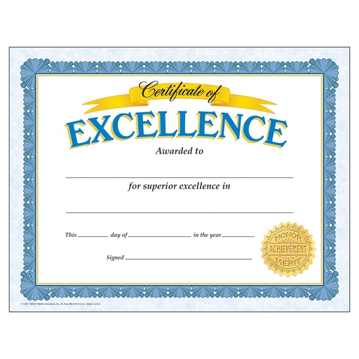 [11301 T] Certificate of Excellence Classic Certificates 30 ct