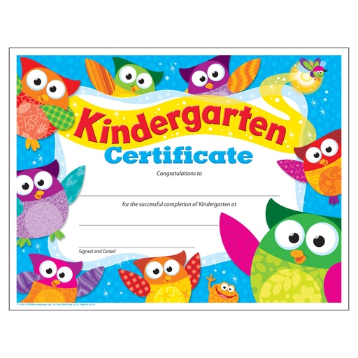 [17009 T] Kindergarten Certificate Owl-Stars!® 30 ct