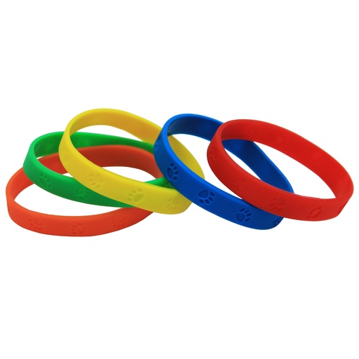 [6552 TCR] Paw Prints Wristbands Pack of 10