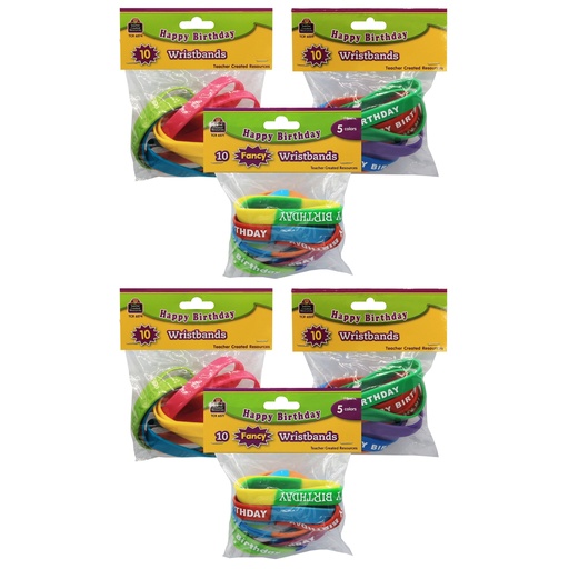 [9804-2 TCR] Happy Birthday Wristband Classroom Super Pack 60ct