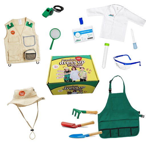 [BT018 BT] Scientist-Explorer-Gardening Dress Up / Drama Play Trunk Set