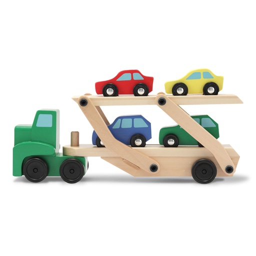 [4096 LCI] Car Carrier Truck & Cars Wooden Toy Set