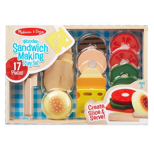 [513 LCI] Sandwich-Making Wooden Play Food Set