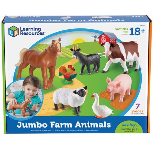 [0694 LER] Jumbo Farm Animals Set of 7