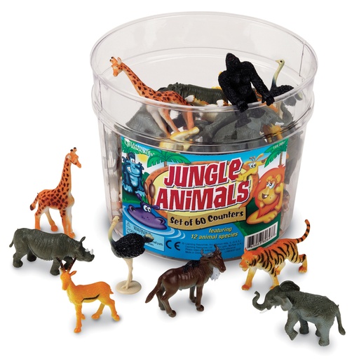 [0697 LER] Jungle Animal Counters Set of 60