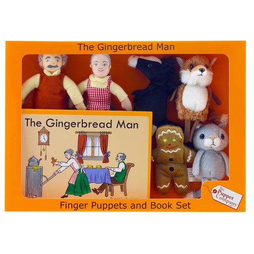 [007907 PUC] The Gingerbread Boy Finger Puppets and Book Set