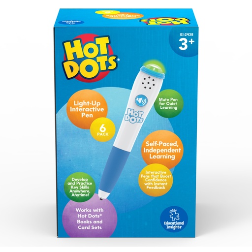 [2438 EI] Hot Dots® Light-Up Interactive Pen 6-Pack