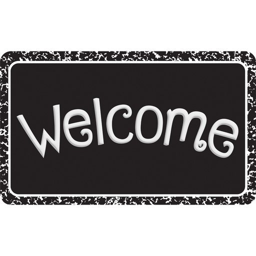 [91306 ASH] Black Composition Welcome Mat 18" x 30"