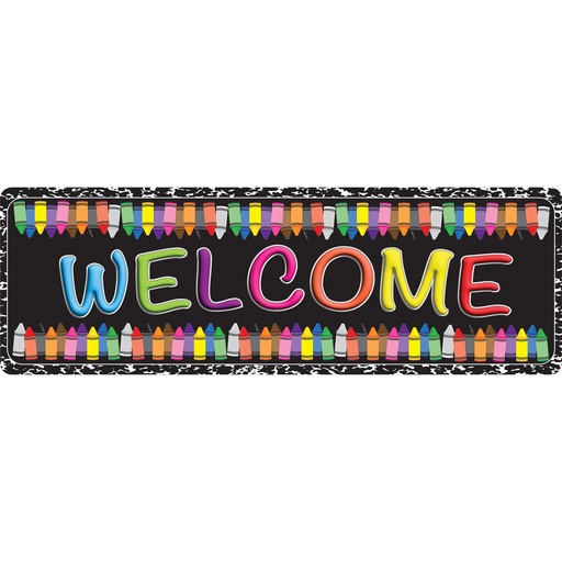 [91407 ASH] Welcome Crayons Mat Runner 15.5" x 47"