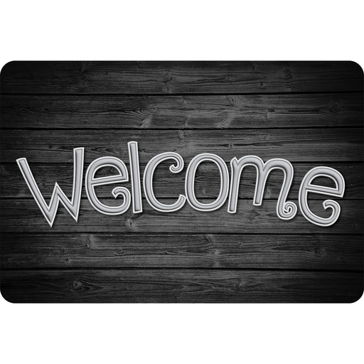 [91543 ASH] Black Wood Welcome Mat 15.5" x 23.5"