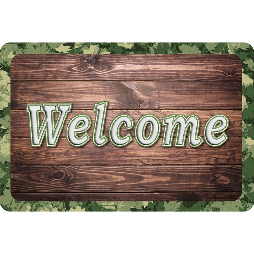 [91546 ASH] Camo Wood Welcome Mat 15.5" x 23.5"